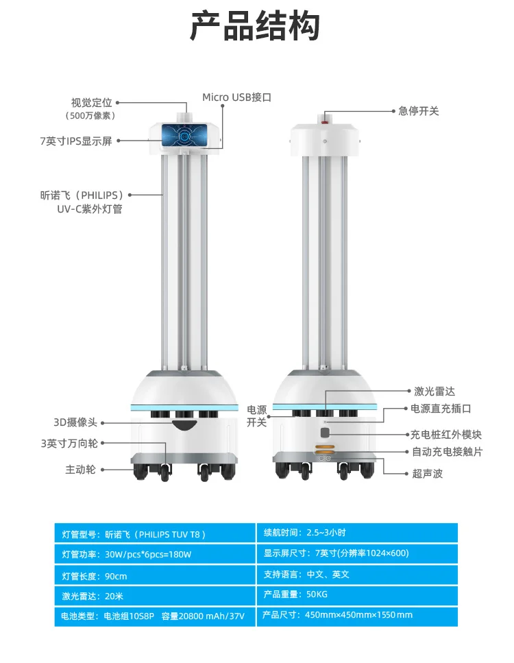 紫外线消毒机器人 product detail