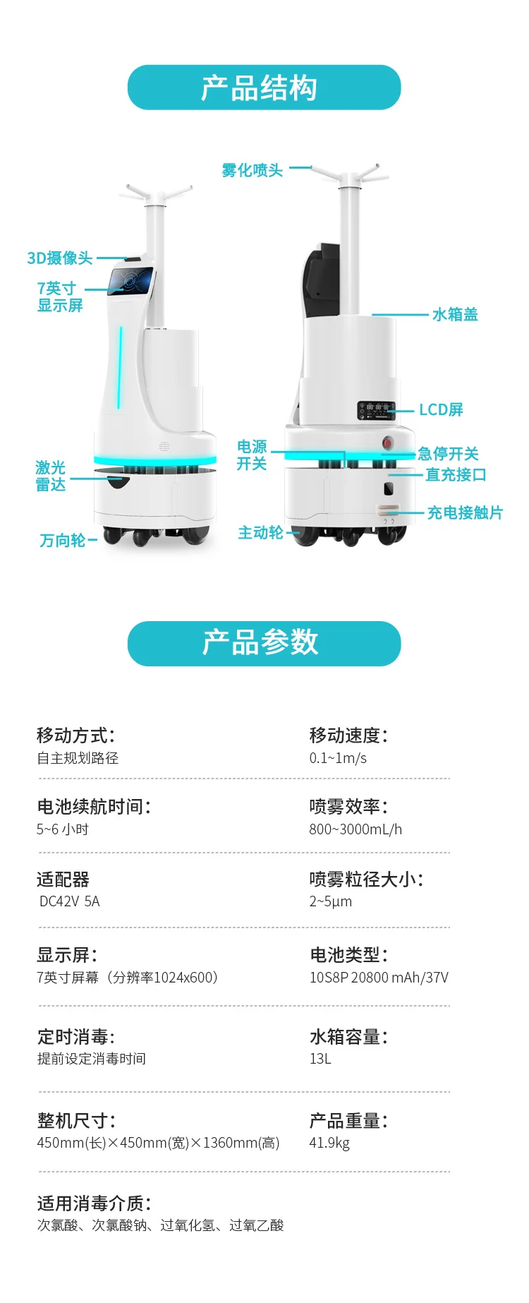 雾化消毒机器人 product detail